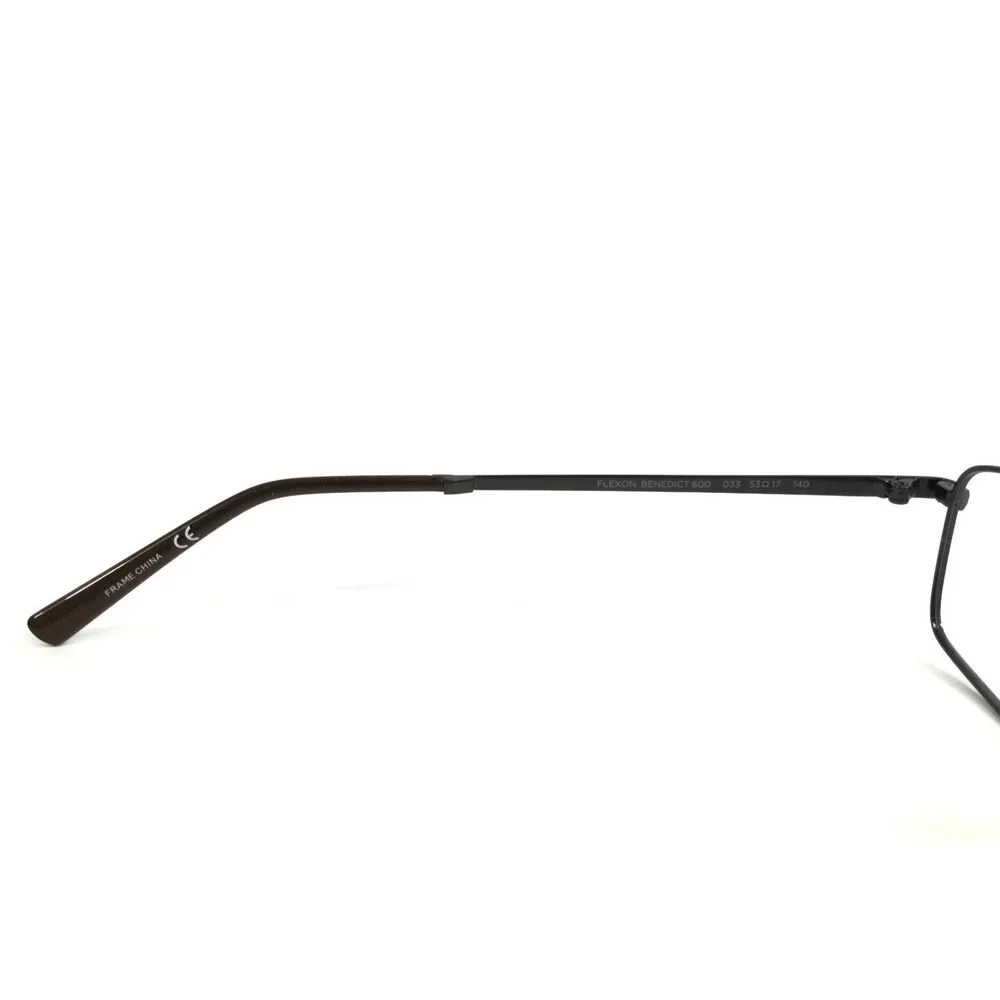 Flexon Eyeglasses Frames BENEDICT 600 033 Shiny Gunmetal Rectangular 53-17-140